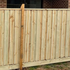 Timber Fence Photo with Brown Posts